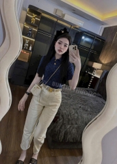 QUẦN JEAN NỮ BAGGY THÊU LV