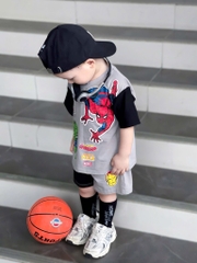 SET SIÊU NHÂN PHỐI ỐNG TAY ĐEN BÉ TRAI SẴN
