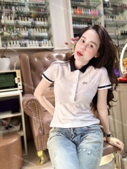 ÁO POLO THÊU CÁ SẤU CÚC BỌC NỮ (HÀNG ĐẮT) SẴN