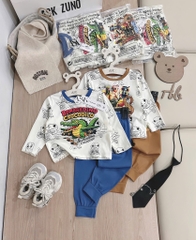 SET 2 BỘ DÀI CÁ SẤU QUẦN DƯƠNG NÂU BÉ TRAI SẴN