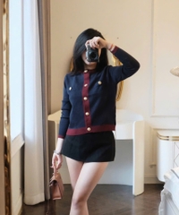 ÁO LEN CDG PHỐI MÀU THAN VIỀN ĐỎ NỮ THU ĐÔNG