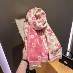 KHĂN MŨ - KHĂN CHOÀNG HOA ANH ĐÀO HỒNG NỮ THU ĐÔNG