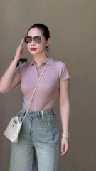 QUẦN JEANS NỮ RÁCH GẤU PHỐI ĐỈA ỐNG SUÔNG SẴN