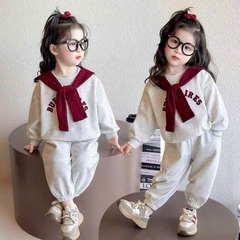 SET DÀI THỂ THAO HAI DA KÈM KHĂN BÉ GÁI