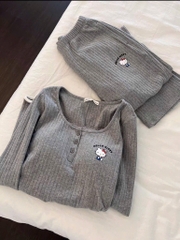 SET BỘ TĂM XÁM MICKY DÀI TAY NỮ THU ĐÔNG