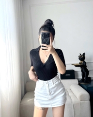 ÁO LEN TĂM POLO CỔ V Z.RAA NỮ THU ĐÔNG (XẢ 79k)
