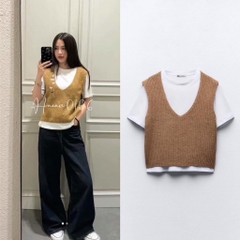 SET ÁO PHÔNG + GILE LEN NỮ ZARAAA THU ĐÔNG SẴN(XẢ 99k)