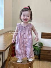 VÁY YẾM KẺ CARO HỒNG TÍM CHO BÉ GÁI ( XẢ 45k)