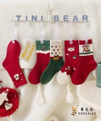 ĐỒ LÓT - SET 10 ĐÔI TẤT NOEL MERRY CHRISTMAS BÉ TRAI BÉ GÁI