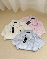 ÁO SƠ MI NỮ CỘC TAY POLO THÊU NGỰA SẴN (SALE 55k)