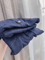 SET JEANS GIẤY JUM THÊU TIM TAY GẤU LV SẴN
