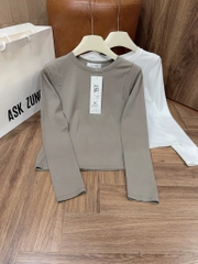 SET ÁO THUN ZIP 2 MÀU RÊU TRẮNG NỮ THU ĐÔNG