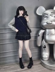 ÁO LEN PHỐI SƠ MI 5 MÀU NỮ THU ĐÔNG