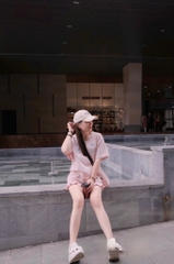 SET CỔ TIM SHORT BÈO PHỐI REN NỮ SẴN