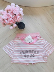 SET BỘ ÁO HỒNG KẺ PRINCESS GANG NỮ SẴN