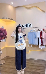 SET VỊT ÁO COTTON KÈM QUẦN CHẤM BI NỮ(XẢ 105k)