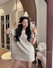 ÁO CỘC LV CỔ LEN FORM RỘNG NỮ