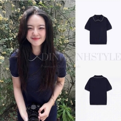 ÁO POLO DỆT VIỀN REN ZARA NỮ