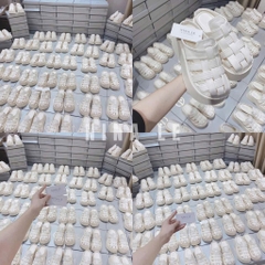 GIÀY DÉP - DÉP SỤC DA MÀU KEM NỮ(XẢ 99k)