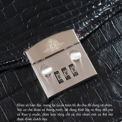 Clutch khóa số da cá sấu - PKCAT02
