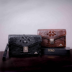 Clutch da cá sấu khóa số 2 ngăn PKCAT03