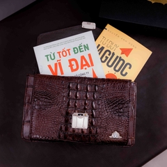 Clutch da cá sấu khóa số 2 ngăn PKCAT03
