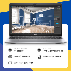 Laptop Dell Precision 3560 (i7-1185G7 / 8GB RAM / 256GB SSD / NVIDIA Quadro T500 / Màn 15.6 inch FHD)