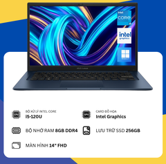 Asus VivoBook X1404V (i5-120U/8GB RAM/SSD 256GB/14" FHD) New Fullbox
