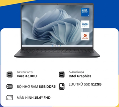 Dell Pro 15 Essential PV15250 (Core 3-100U/8GB RAM DDR5/SSD 512GB/15.6" FHD) New Fullbox