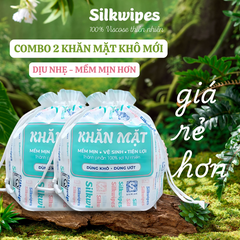 Combo 02 bịch khăn mặt cuộn Silkwipes, bao bì chữ 70M - CM2