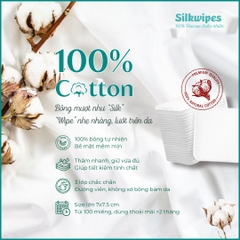 Bông tẩy trang Silkwipes cỡ lớn 100 miếng 100% tự nhiên - BTT1
