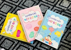 Vở tập viết mực tự xóa Thanh Nga set 3 cuốn tặng kèm 2 bút, 8 ngòi và 2 cá