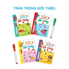 Bộ trò chơi mê cung phát triển trí tuệ 1234 (Bộ 4 cuốn tặng kèm 2 bút có đầu xóa)
