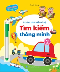 Bộ trò chơi phát triển trí tuệ ( Trò chơi nối số và trò chơi tìm kiếm bộ 4 cuốn tặng kèm 2 bút có đầu xóa)