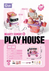 Ô tô 2in1 biến hình trang điểm hồng mã HY-28