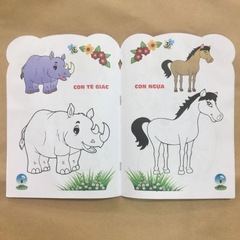 Bộ tô màu hình các con thú , nội dung theo các chủ đề khác nhau, set 8 cuốn
