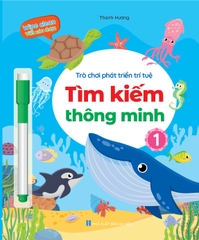 Bộ trò chơi phát triển trí tuệ ( Trò chơi nối số và trò chơi tìm kiếm bộ 4 cuốn tặng kèm 2 bút có đầu xóa)