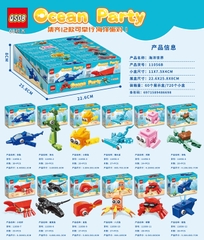 Bộ xếp hình động vật biển 12 mẫu mã 11056B ( Bán khay 12 mẫu)