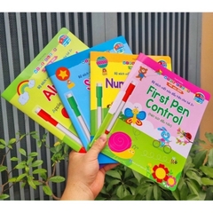 Bộ sách viết xóa song ngữ đầu tiên cho bé (bộ 4 cuốn tặng kèm 2 bút có đầu xóa)