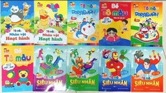 Bộ tô màu bé trai 10 cuốn (Siêu nhân, nhân vật hoạt hình, doremon)