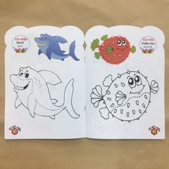 Bộ tô màu hình các con thú , nội dung theo các chủ đề khác nhau, set 8 cuốn