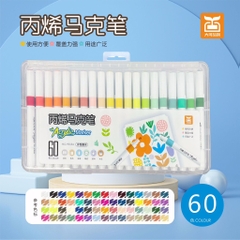(GIÁ 1 THÙNG đã gồm VAT) - 9053A - Bút Màu Vẽ Acrylic Marker 60 màu
