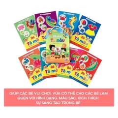 Bộ tô màu cho bé 4-5 tuổi, theo chủ để, bộ 8 cuốn