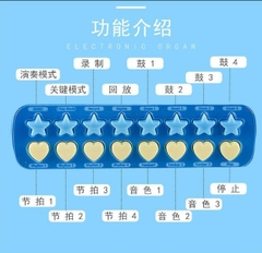 Đàn Piano có míc mã 3206 xanh or hồng (có nhạc có đèn)