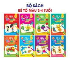 Bộ tô màu cho bé 3-4 tuổi, theo chủ để, bộ 8 cuốn