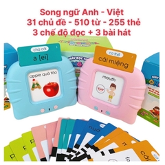 Thẻ đọc anh việt X2-255 thẻ (hình mèo) màu xanh, hồng