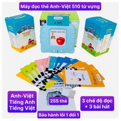 Thẻ đọc anh việt X2-255 thẻ (hình mèo) màu xanh, hồng