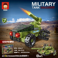 Bộ xếp hình xe tăng chiến đấu 410pcs mã 11051B (Bán lốc 8 hộp)