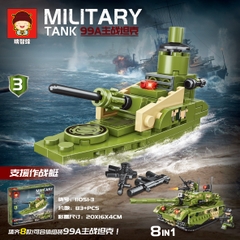 Bộ xếp hình xe tăng chiến đấu 410pcs mã 11051B (Bán lốc 8 hộp)