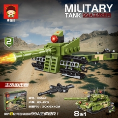Bộ xếp hình xe tăng chiến đấu 410pcs mã 11051B (Bán lốc 8 hộp)